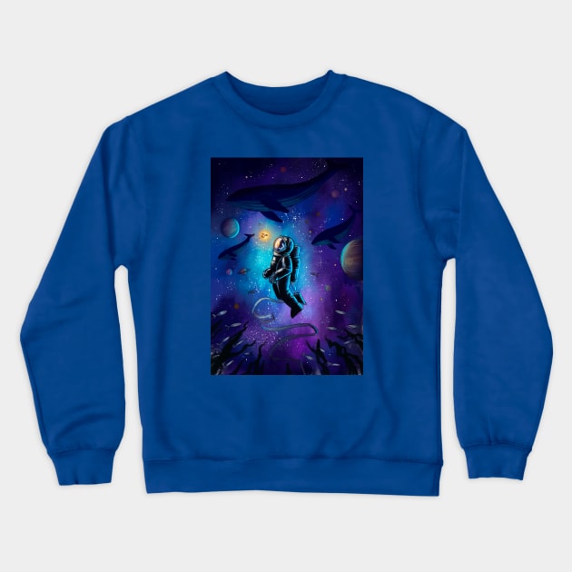 Space sea Crewneck Sweatshirt by Mally